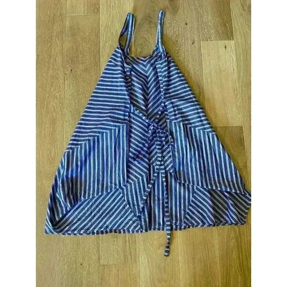 Holding Horses‎ Anthropologie Blue Stripe Handkerchief Dress Size XS/S Tie Back - Picture 3 of 8
